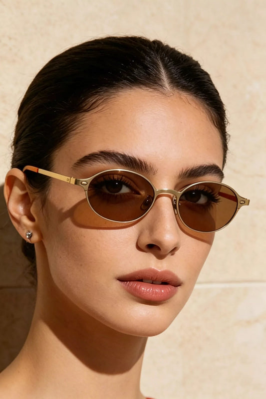 Women's Vintage Oval Sunglasses Style A One Size