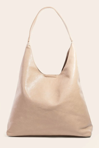 Faux Leather Tote Bag in Taupe – TP One Size outfit idea for women | Ro + Ivy