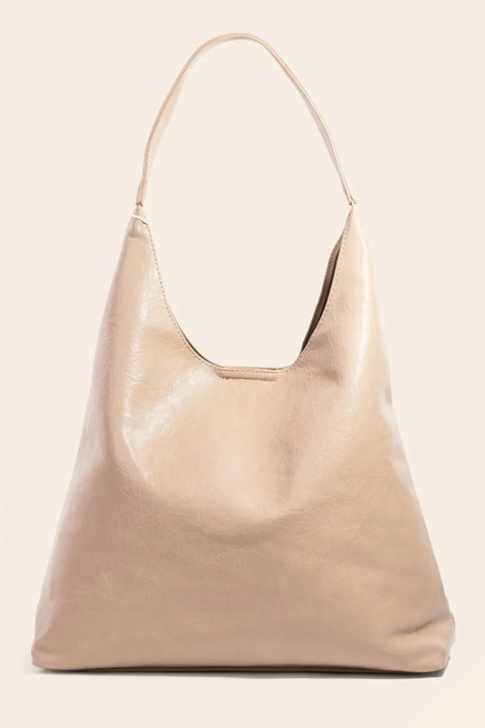 Faux Leather Tote Bag in Taupe – TP One Size outfit idea for women | Ro + Ivy
