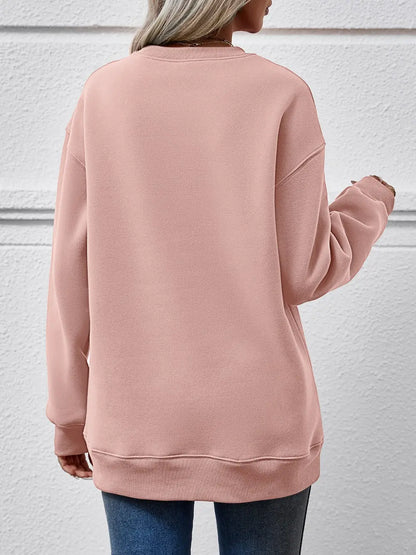 Faceless Gnomes Graphic Drop-Shoulder Sweatshirt
