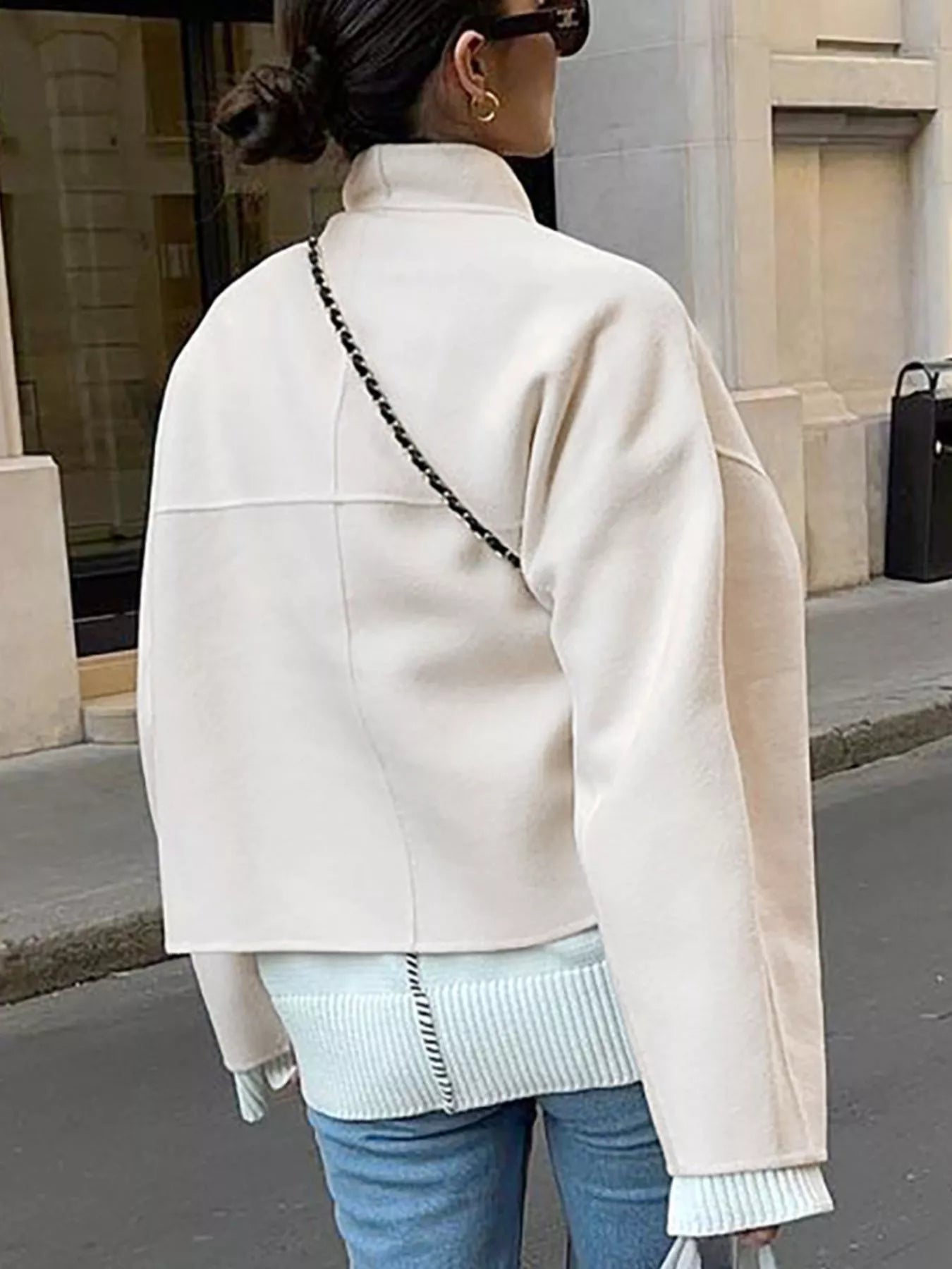 Women's Open Front Lightweight Cropped Coat - Coats
