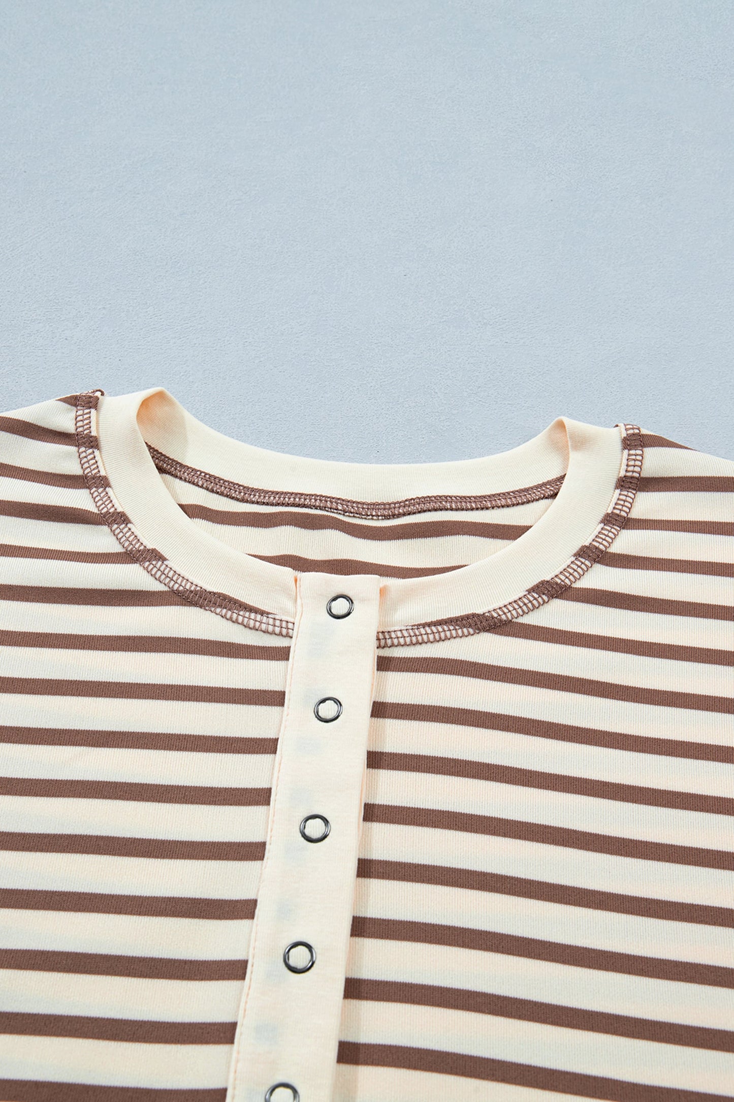 Striped Half Sleeve Round Neck Casual T-Shirt — Classic Comfortable Everyday Style - Tops & Tees