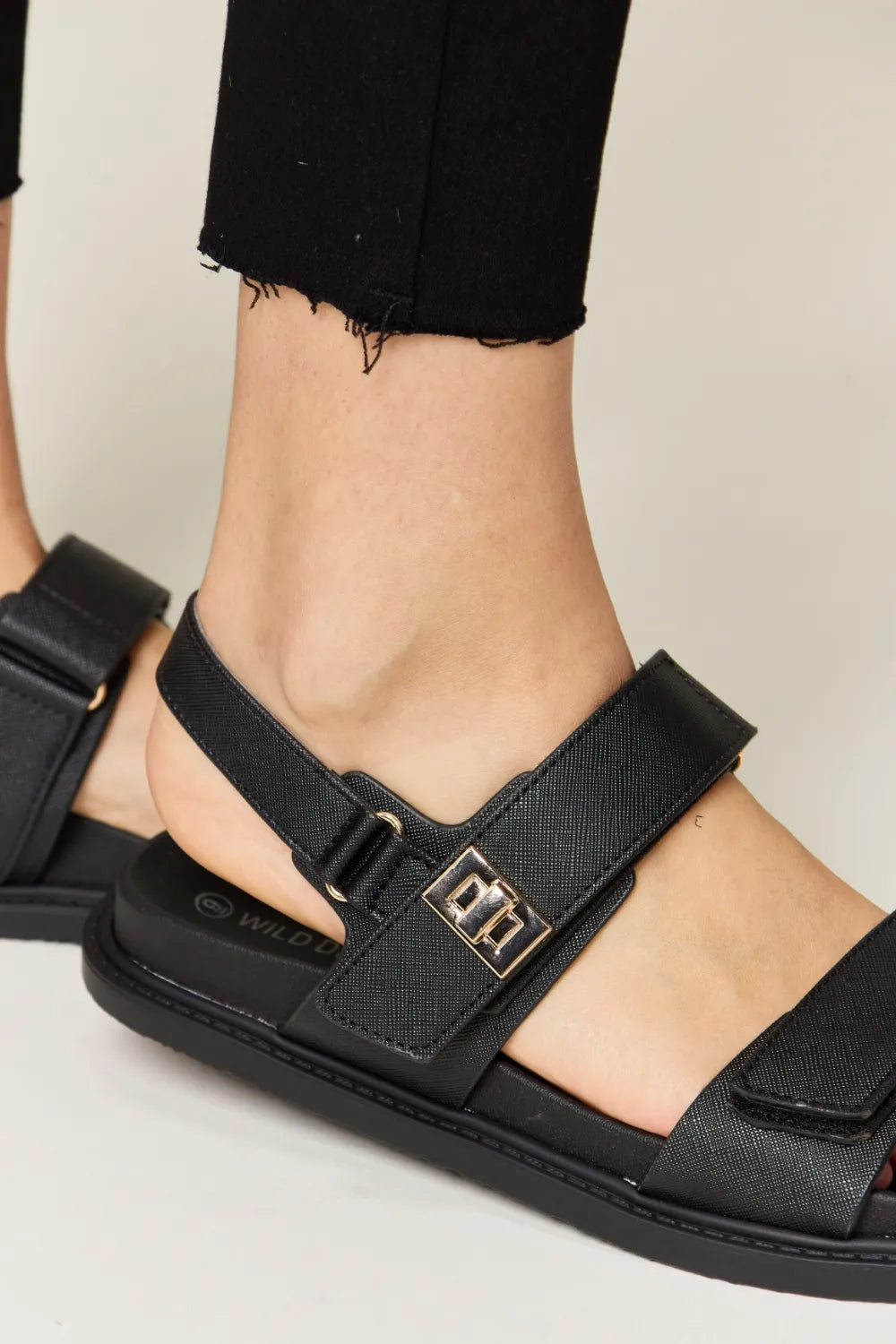 Velcro Double Strap Slingback Sandals - Sandals