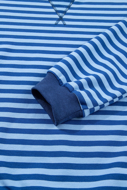 Striped Long Sleeve Top & Matching Shorts Casual Two-Piece Set — Timeless Comfortable Style - Short Sets