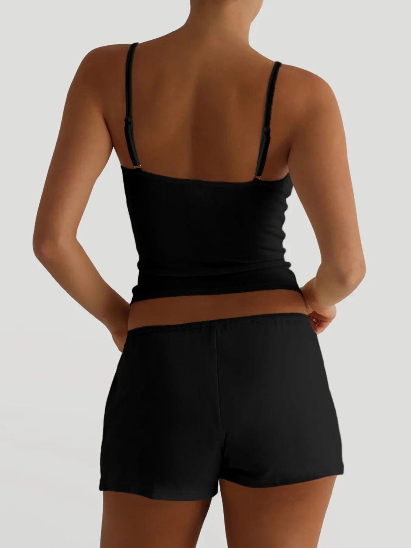 Women's V-Neck Cami and Shorts Lounge Set - Loungewear Sets