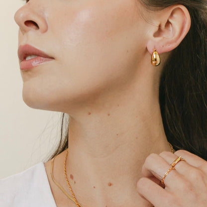 Chubby Dumpling Hoop Earrings — Soft Rounded Mid-Size Everyday Minimalist - Earrings