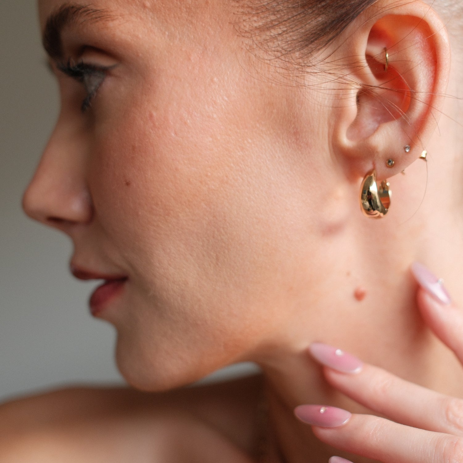 Chubby Dumpling Hoop Earrings — Soft Rounded Mid-Size Everyday Minimalist - Earrings