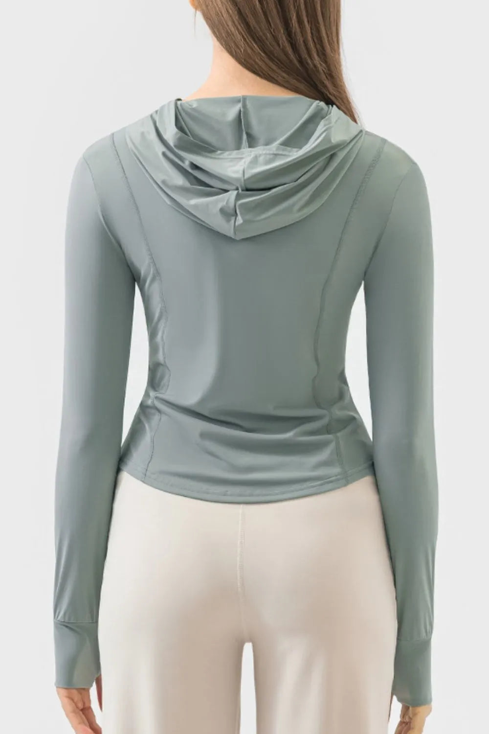 Hooded Zip Up Long Sleeve Activewear Jacket