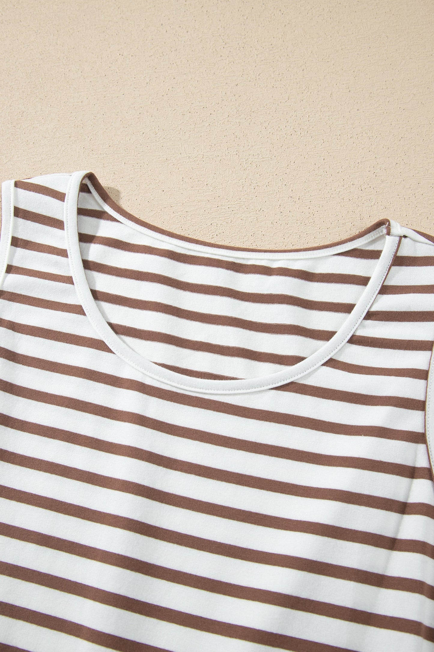 Striped Colorblock Sleeveless Maxi Dress with Pockets