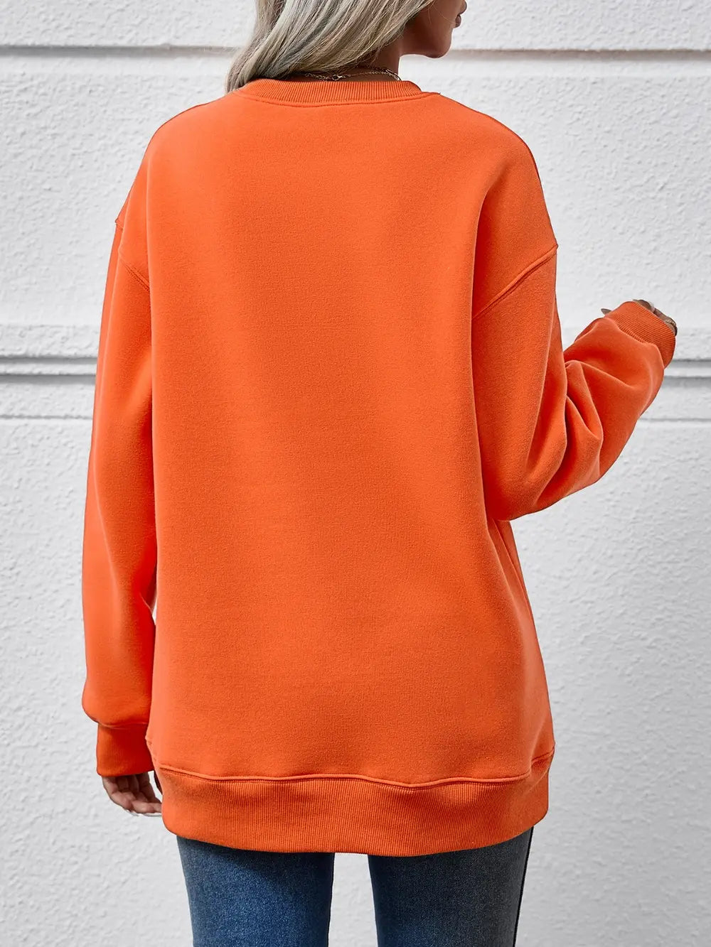 Faceless Gnomes Graphic Drop-Shoulder Sweatshirt