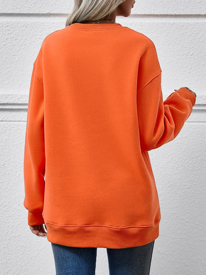 Faceless Gnomes Graphic Drop-Shoulder Sweatshirt