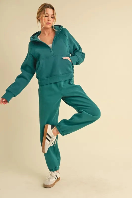 TEAL Drawstring Elastic Waist Joggers in Teal | Trendy Joggers Outfit Idea for Women by Ro + Ivy | Elevated Basics, Modern Comfort & Style