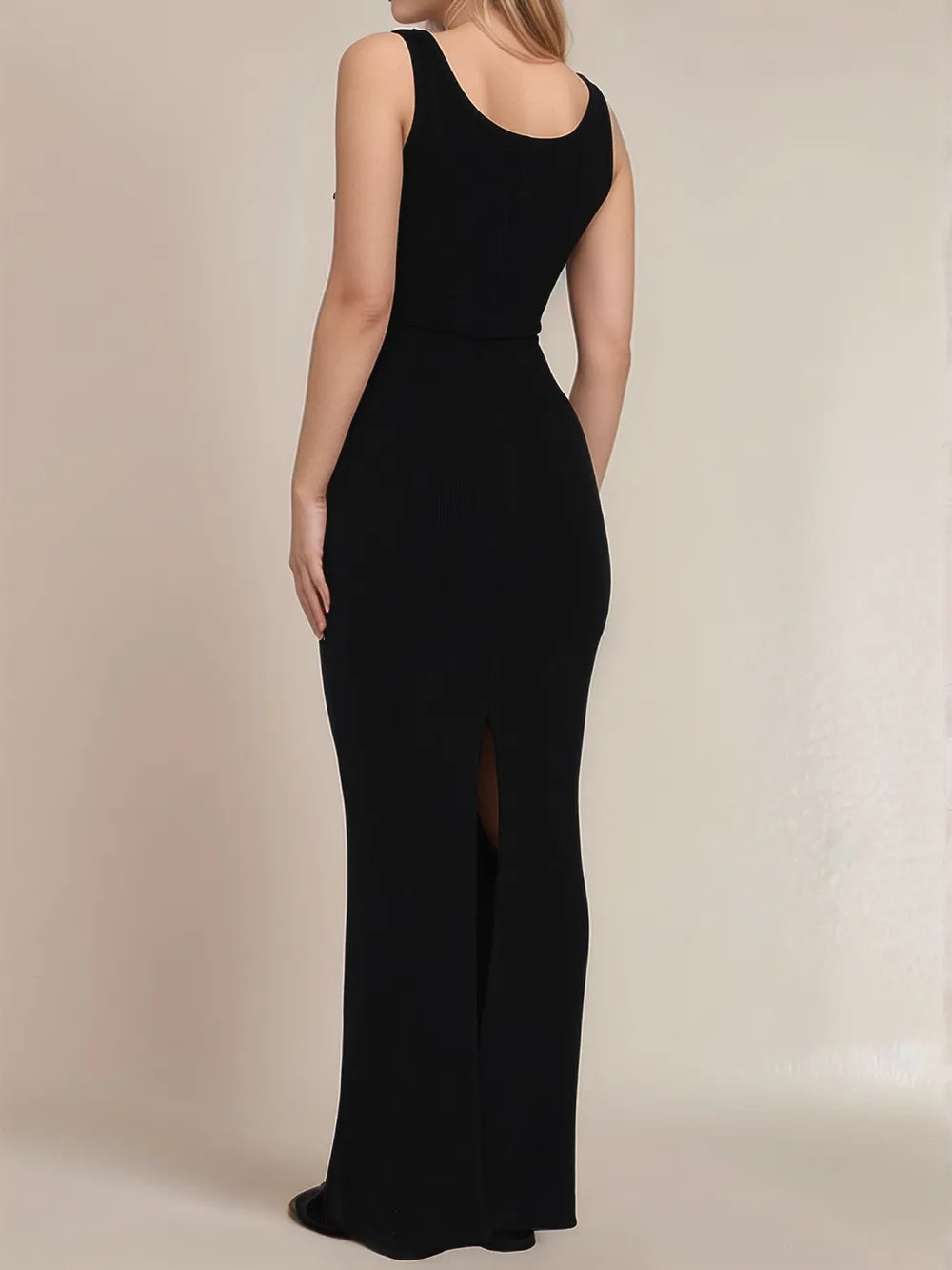 Women's Flowy Side Slit Wide Strap Maxi Dress - Maxi Dresses