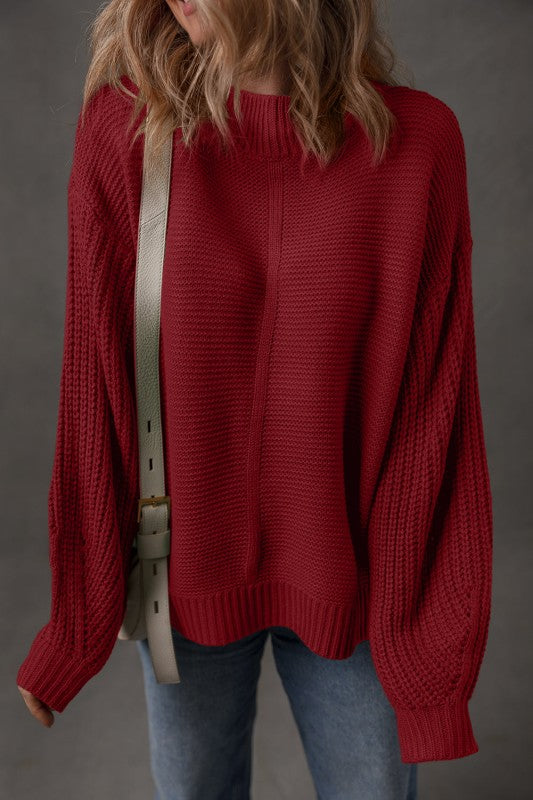 Red Dahlia Natalia Drop Shoulder Oversized Loose Sweater | Trendy Sweaters Outfit Idea for Women by Ro + Ivy | Elevated Basics, Modern Comfort & Style