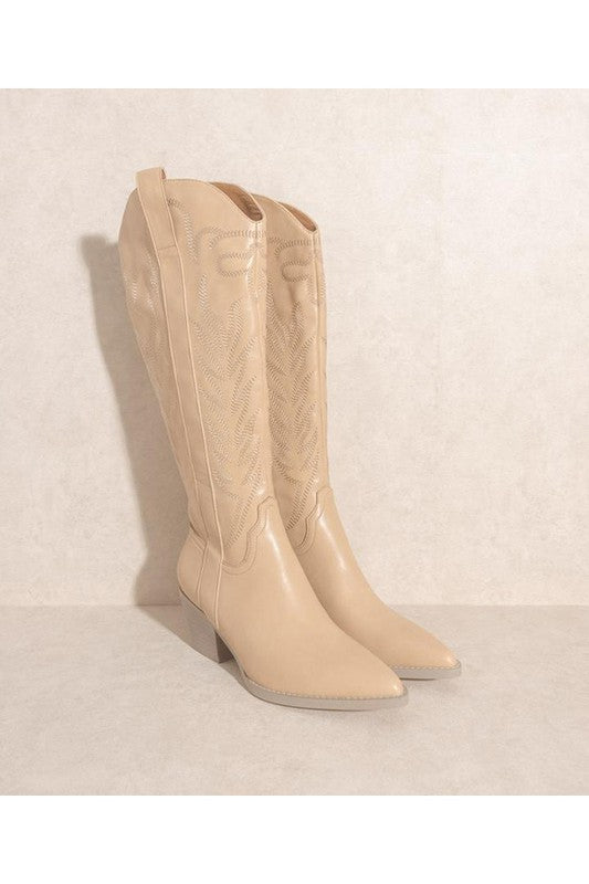 Samara Western Over The Knee High Boots with Embroidery – outfit idea for women | Ro + Ivy