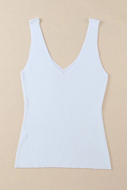 Women's Lightweight V-Neck Wide Strap Tank Top - Tank Tops