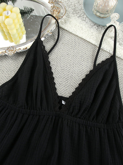 V-Neck Tiered Mini Dress - Mini Dresses