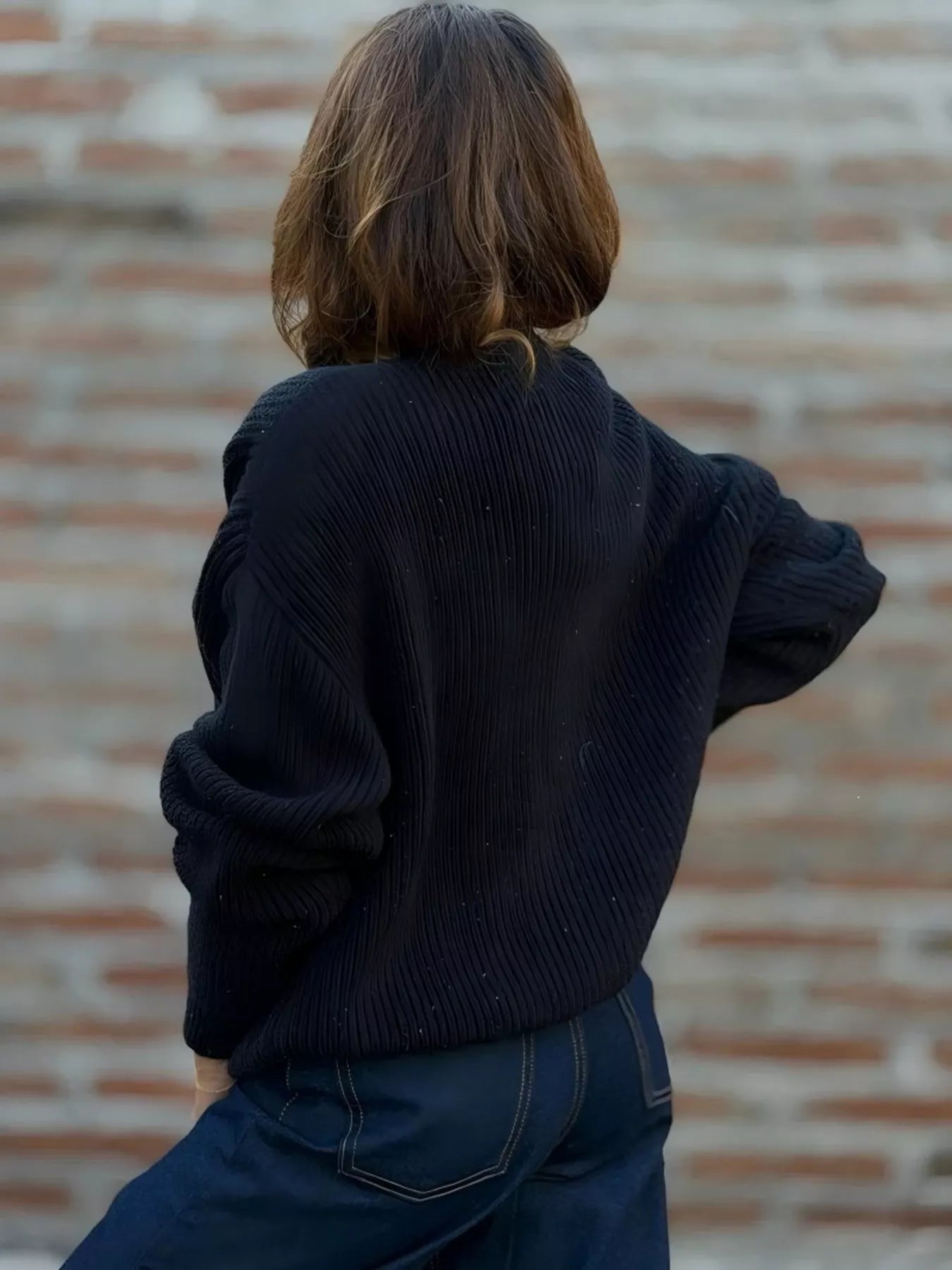 V-Neck Button-Up Knit Cardigan