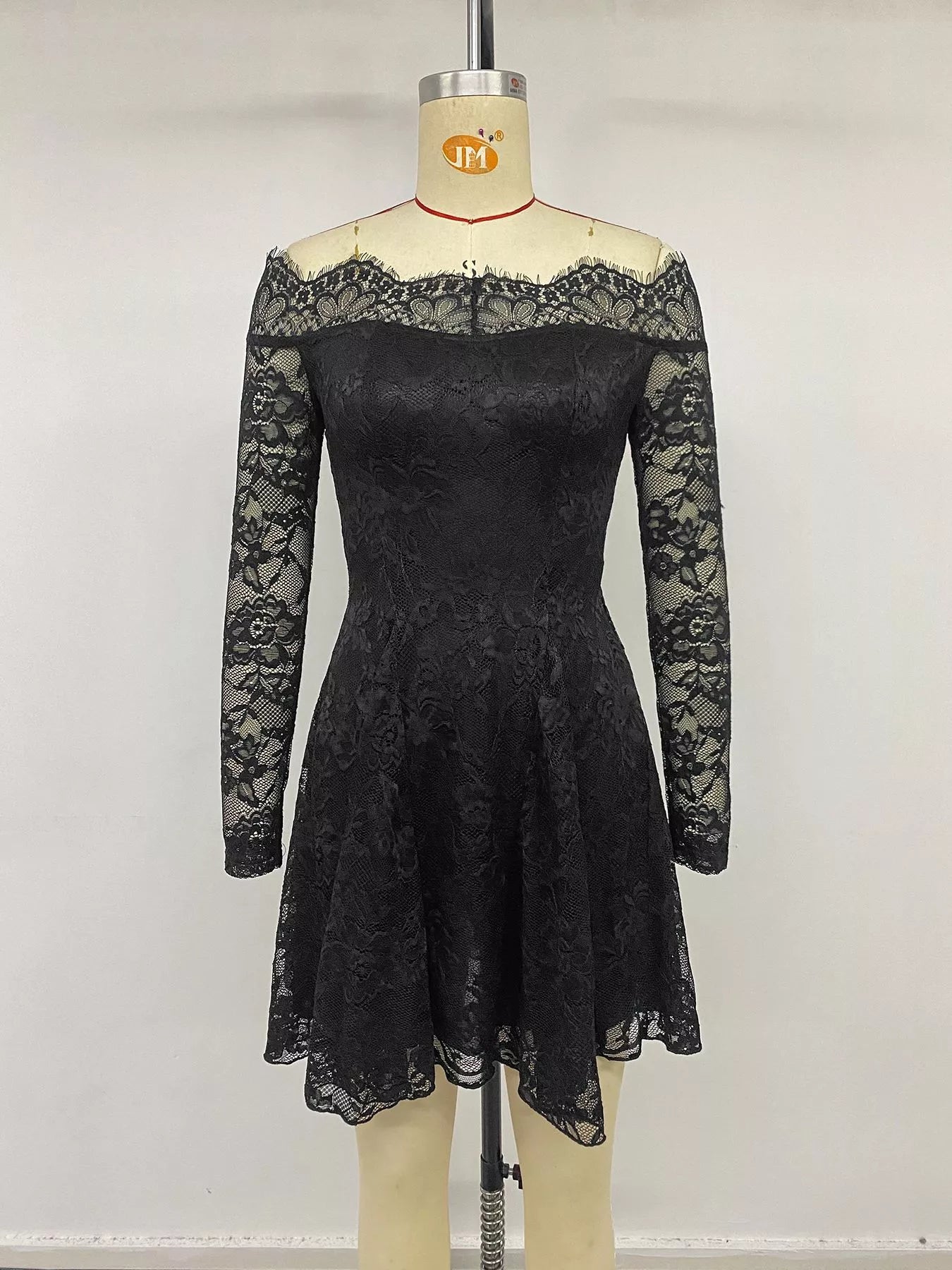 Women's Lace Off Shoulder Mini Dress - Mini Dresses
