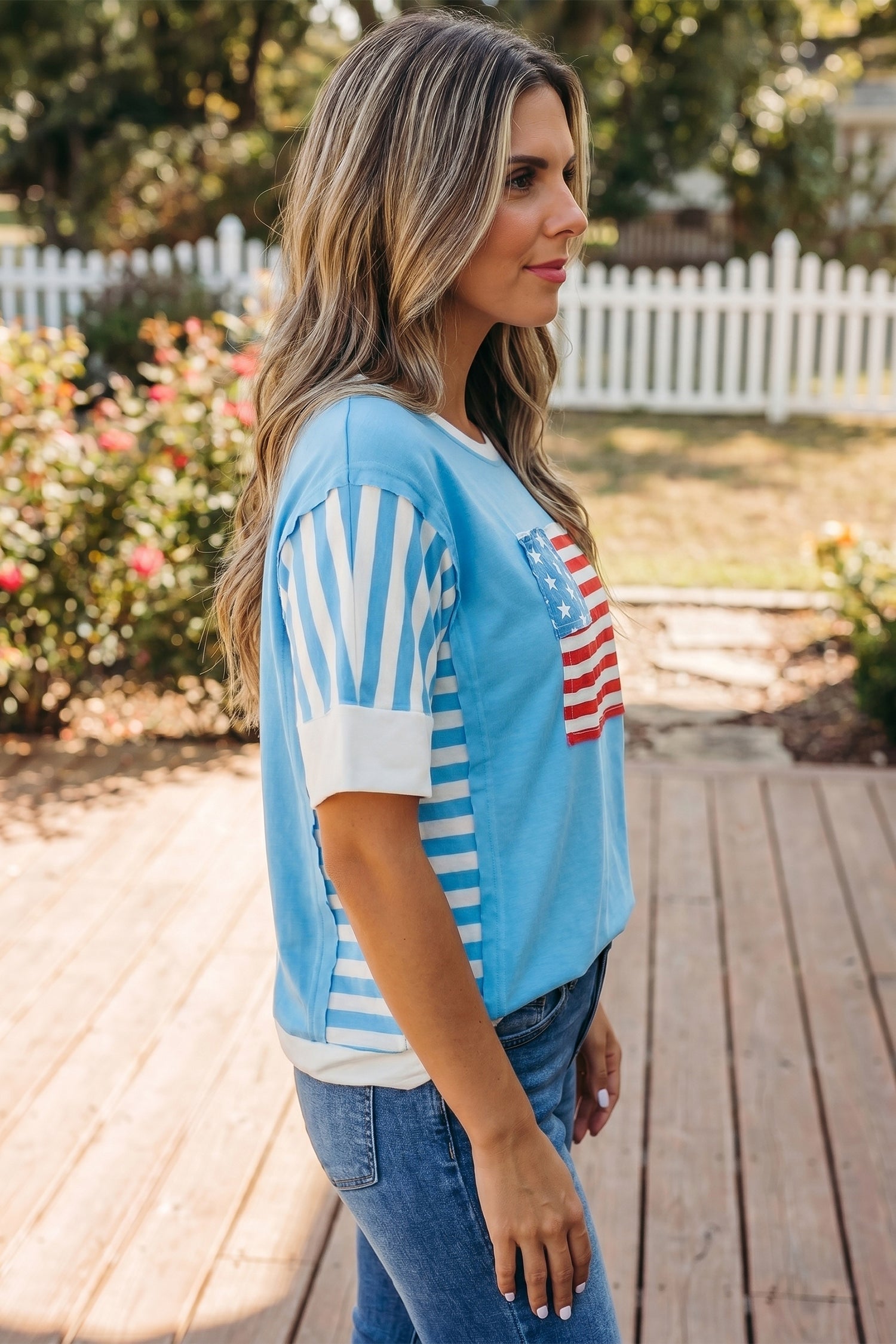 Soft Cotton Blend July 4Th Patriotic Graphic T-Shirt — Breathable Relaxed Everyday Style - Tops & Tees