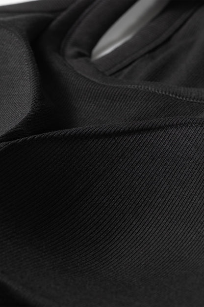 Solid Ribbed Knit Padded Tank Top