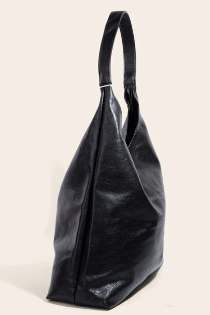 Faux Leather Hobo Bag – outfit idea for women | Ro + Ivy