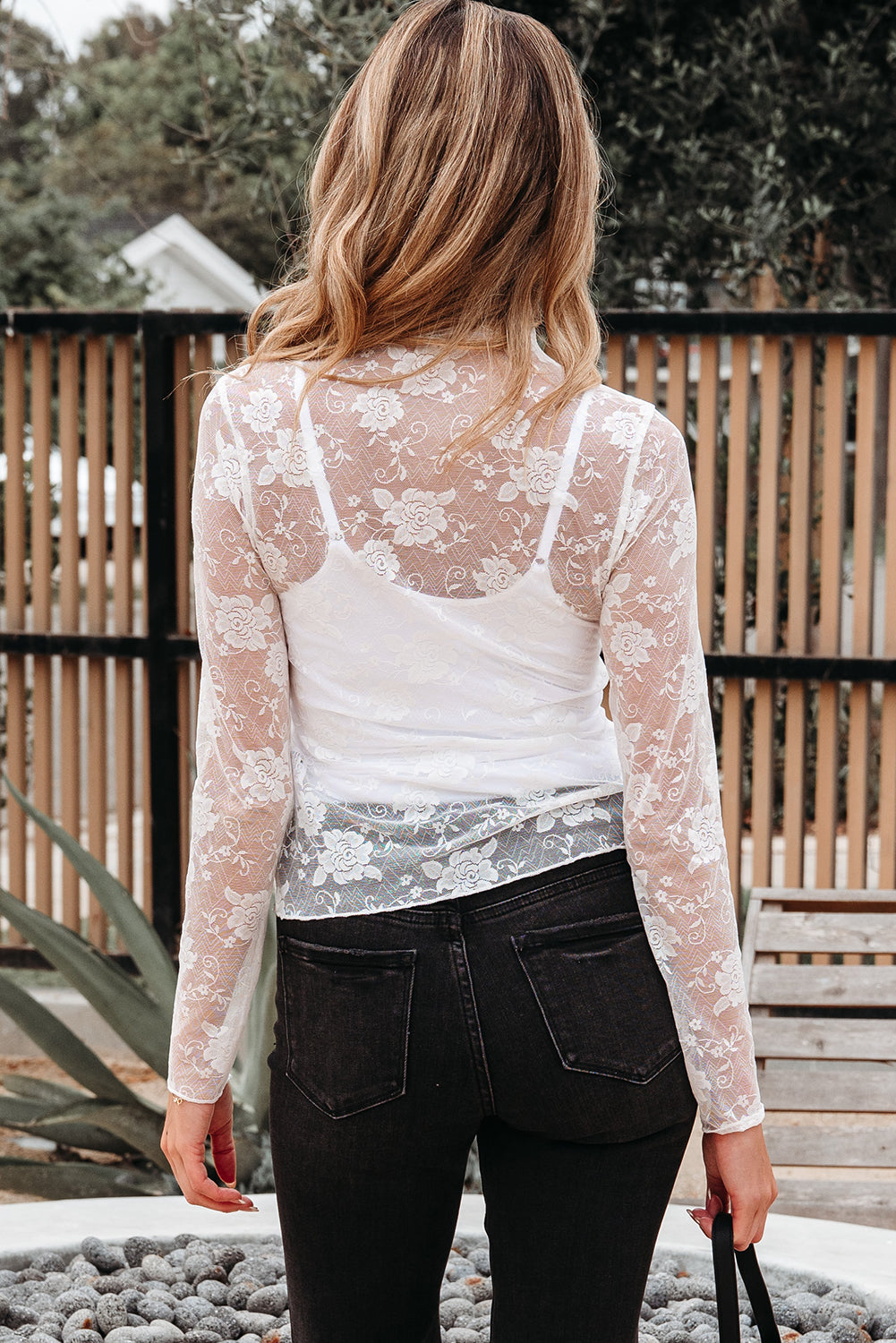 Floral Sheer Mesh Long Sleeve Top