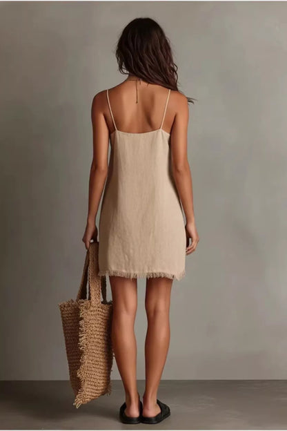 Women's Fringe V-Neck Cami Mini Dress - Mini Dresses