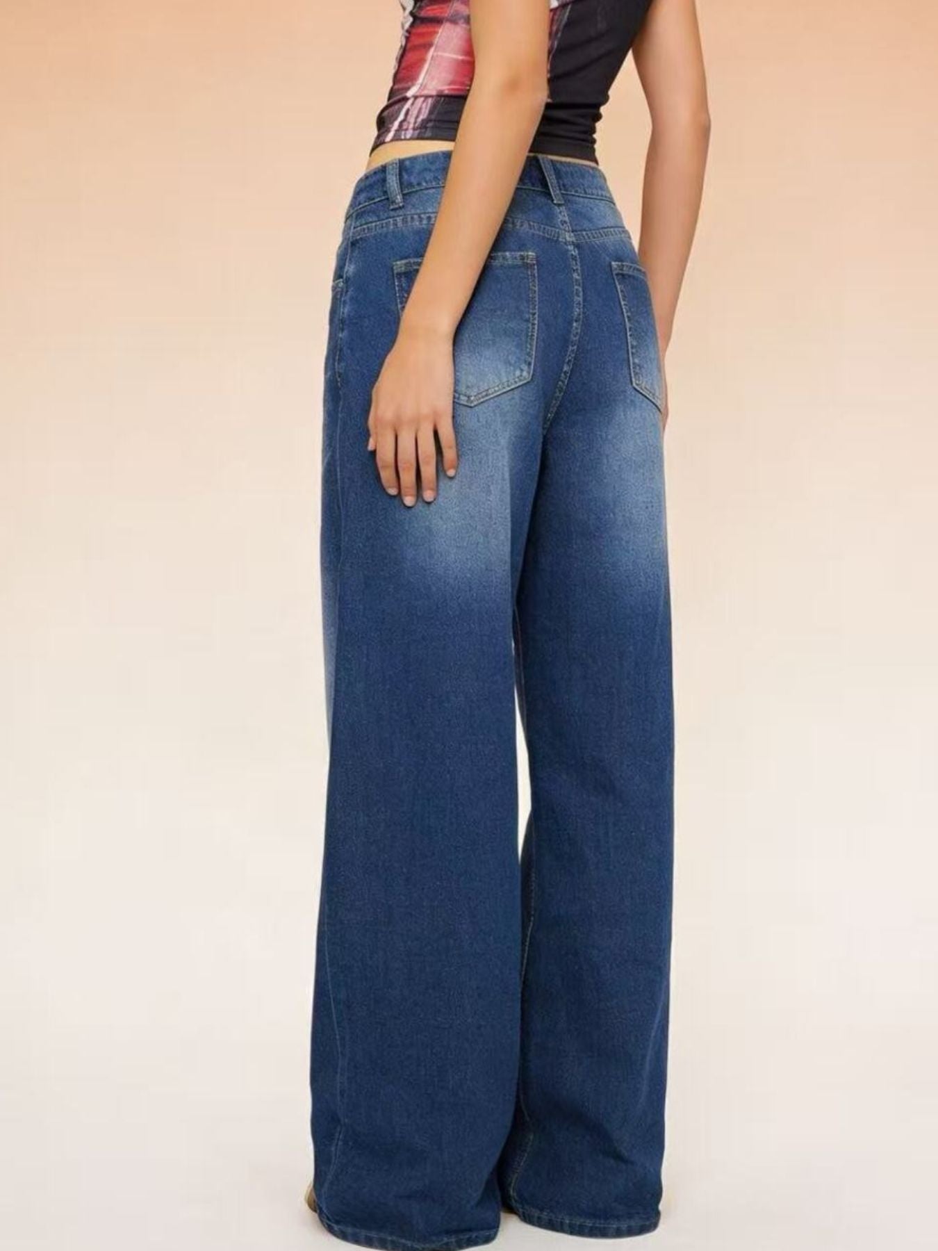 High-Waisted Wide Leg Jeans - Jeans