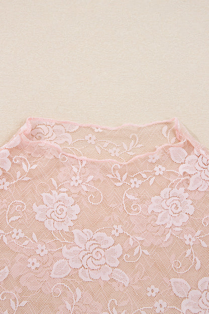 Floral Sheer Mesh Long Sleeve Top
