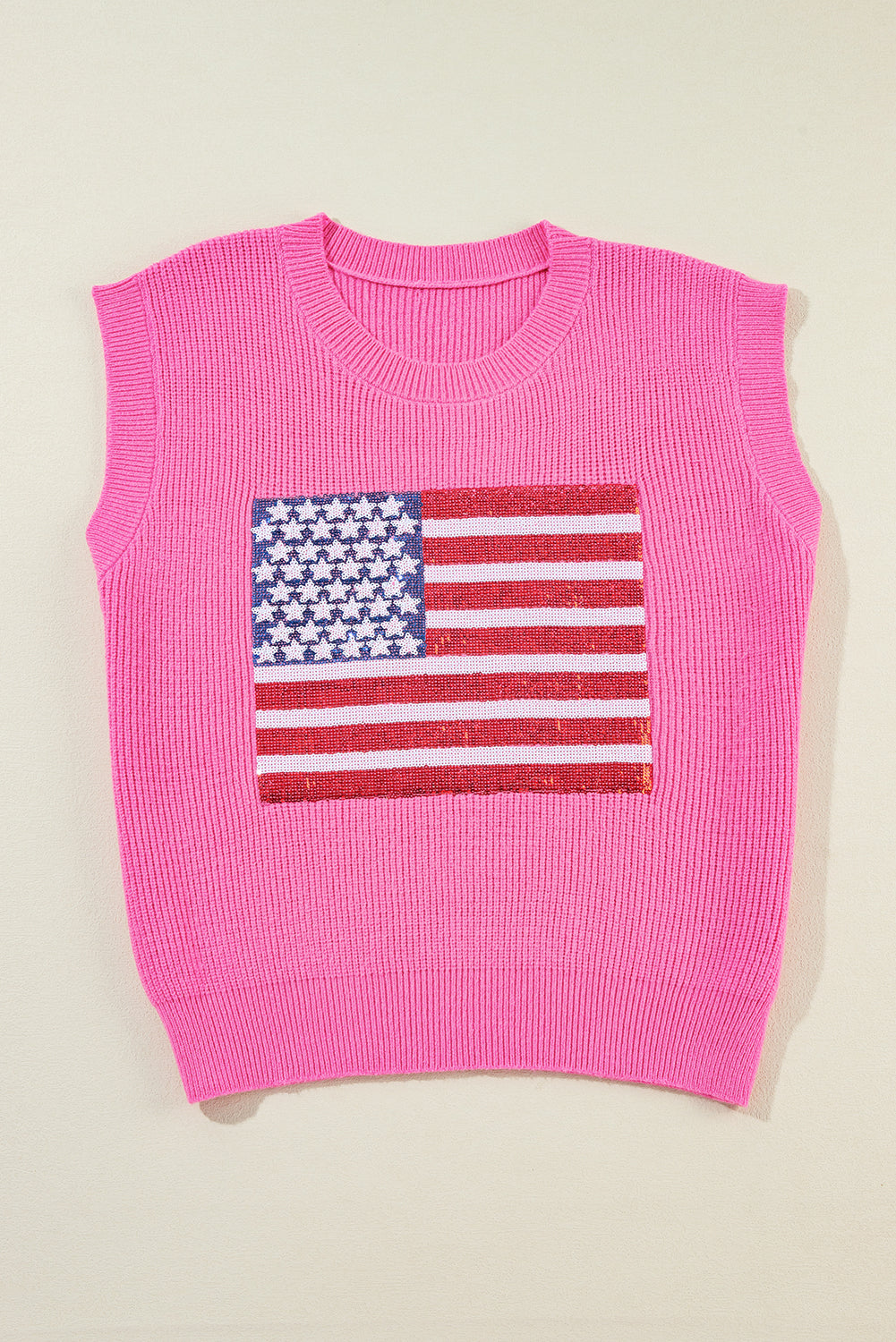 American Flag Patriotic Knitted Tank Vest — July 4Th Solid Casual Style - 20% OFF