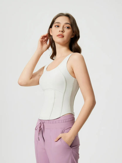 Round Neck Wide Strap Activewear Tank Top