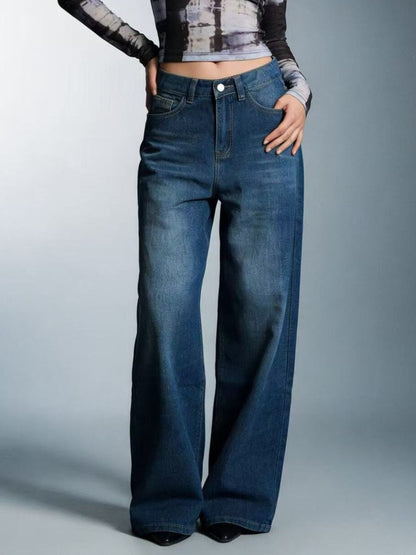 High-Waisted Wide Leg Jeans - Jeans