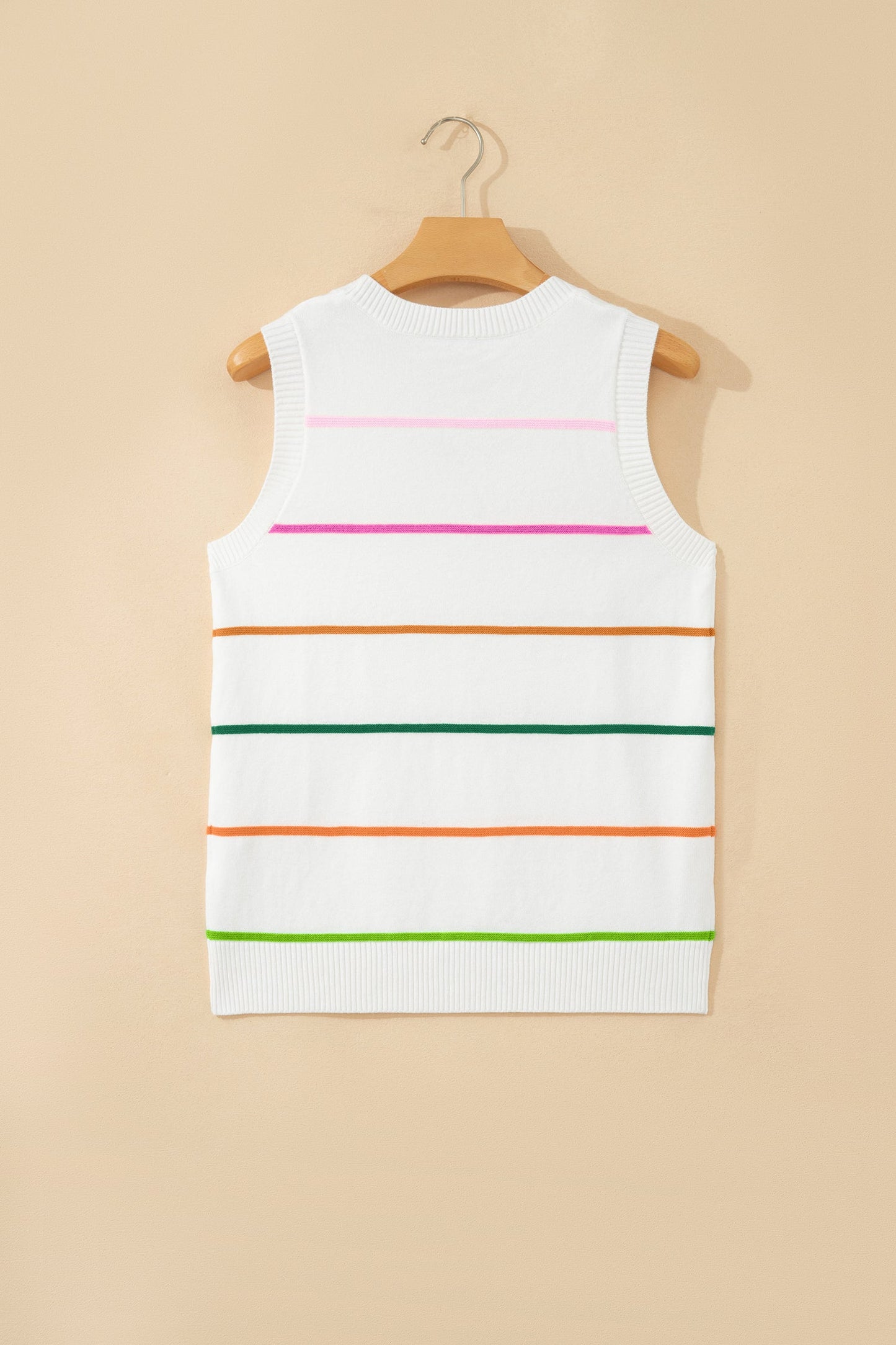 Striped Knit Layering Sweater Vest — Chic Elevated Everyday Wardrobe Style - Sweater Vests
