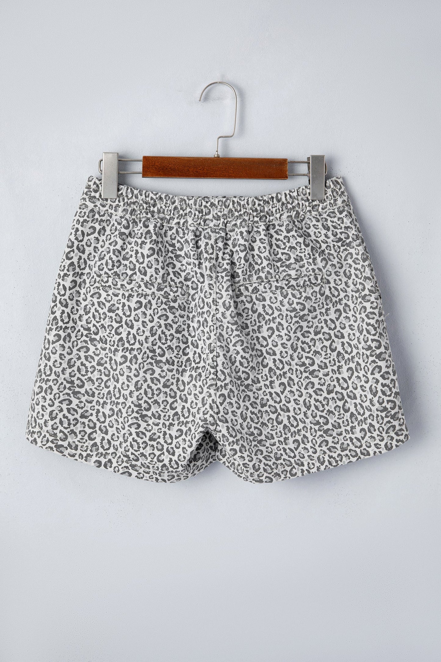 Leopard Print Wrap Front Denim Casual Shorts — Bold Edgy Summer Style - Bottoms/Denim Shorts
