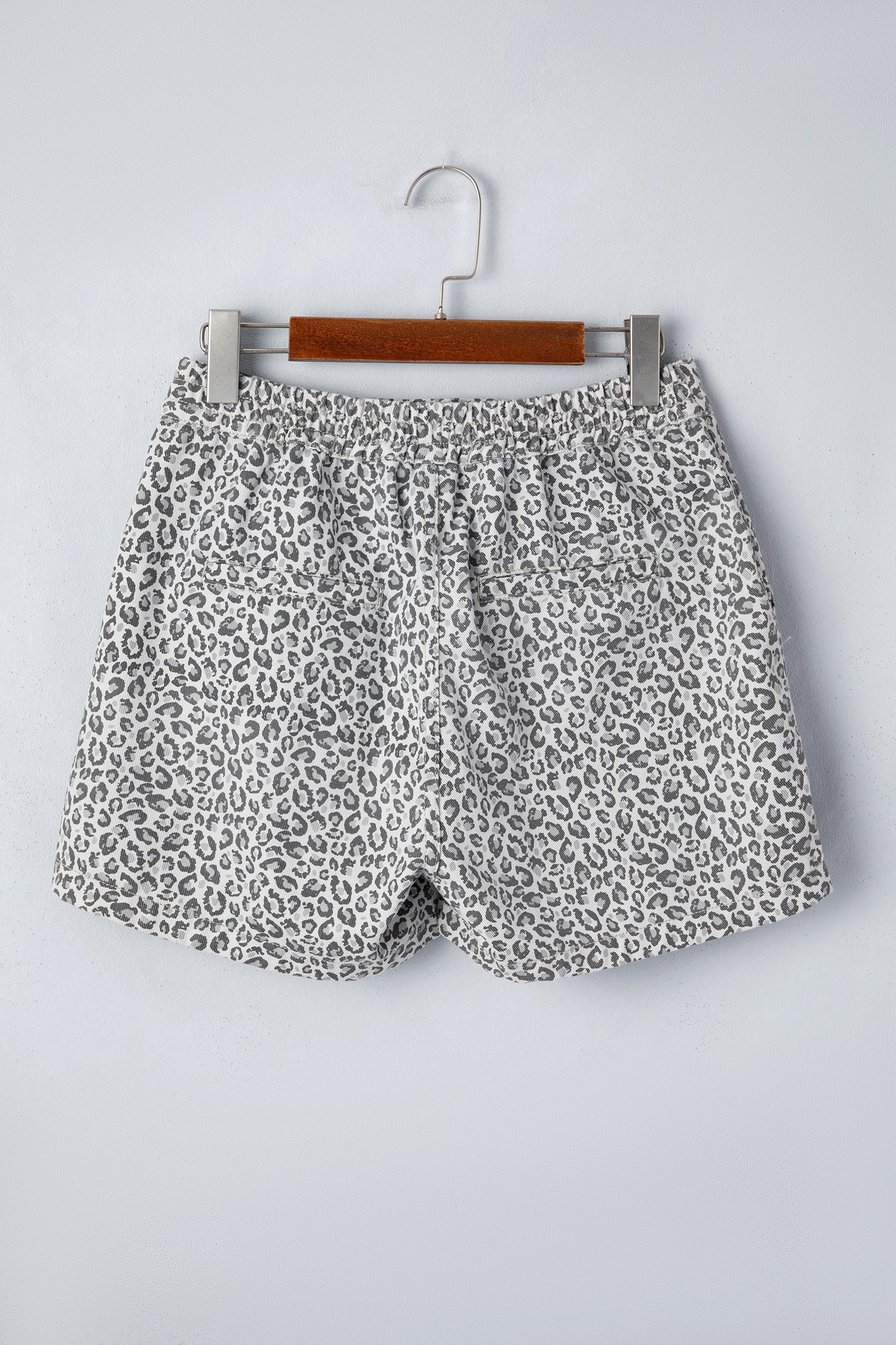 Leopard Print Wrap Front Denim Casual Shorts — Bold Edgy Summer Style - Bottoms/Denim Shorts