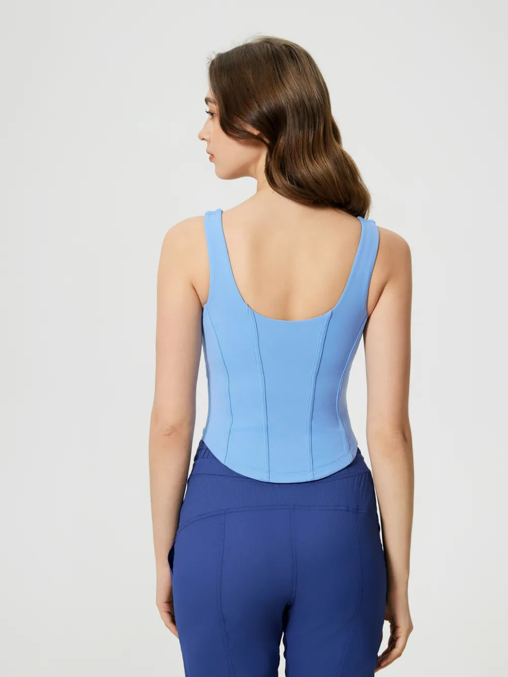 Round Neck Wide Strap Activewear Tank Top