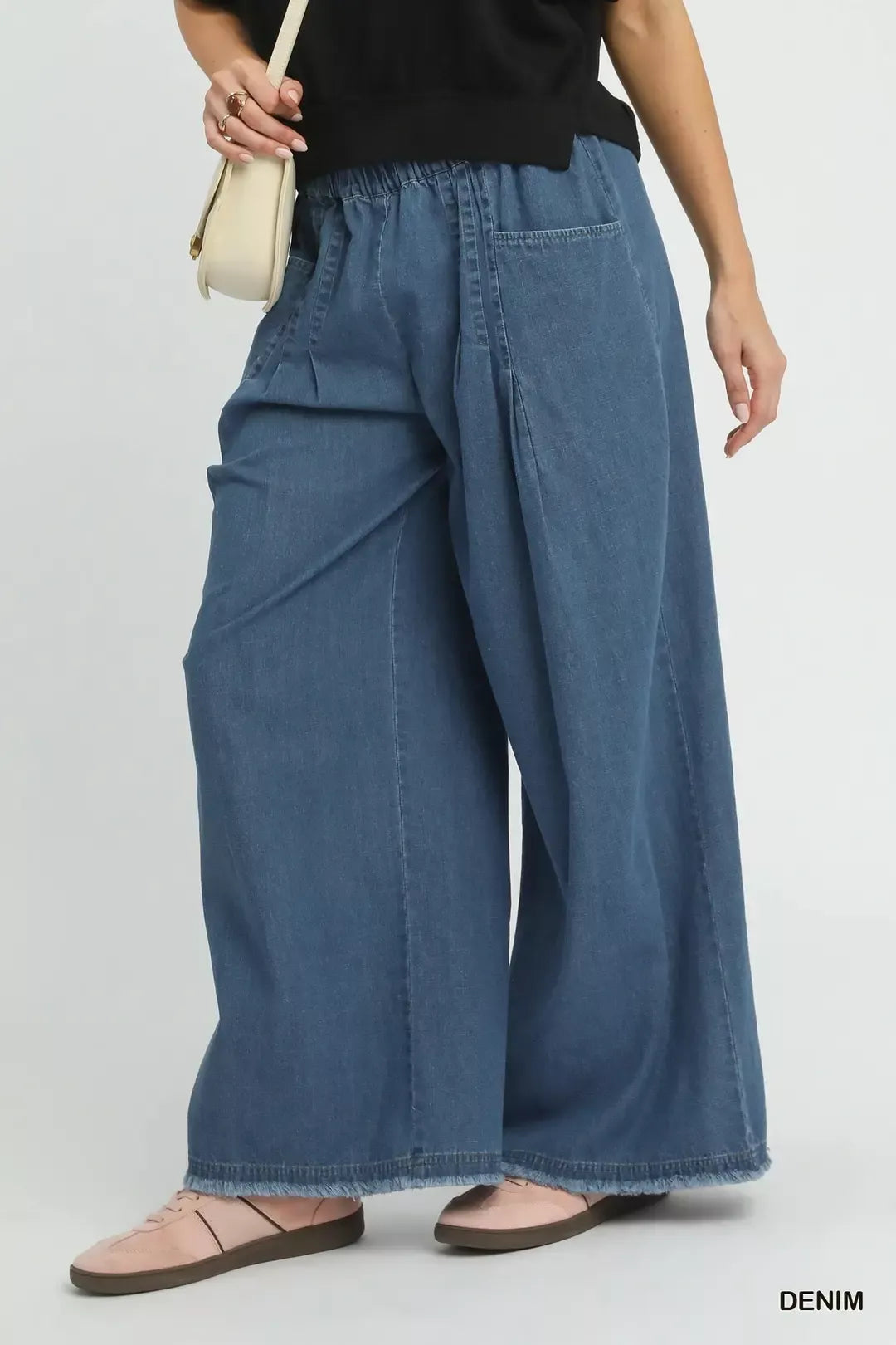 Stone Washed Vintage Faded Wide Leg Pants — Relaxed Flowy Casual Everyday Style - Pants