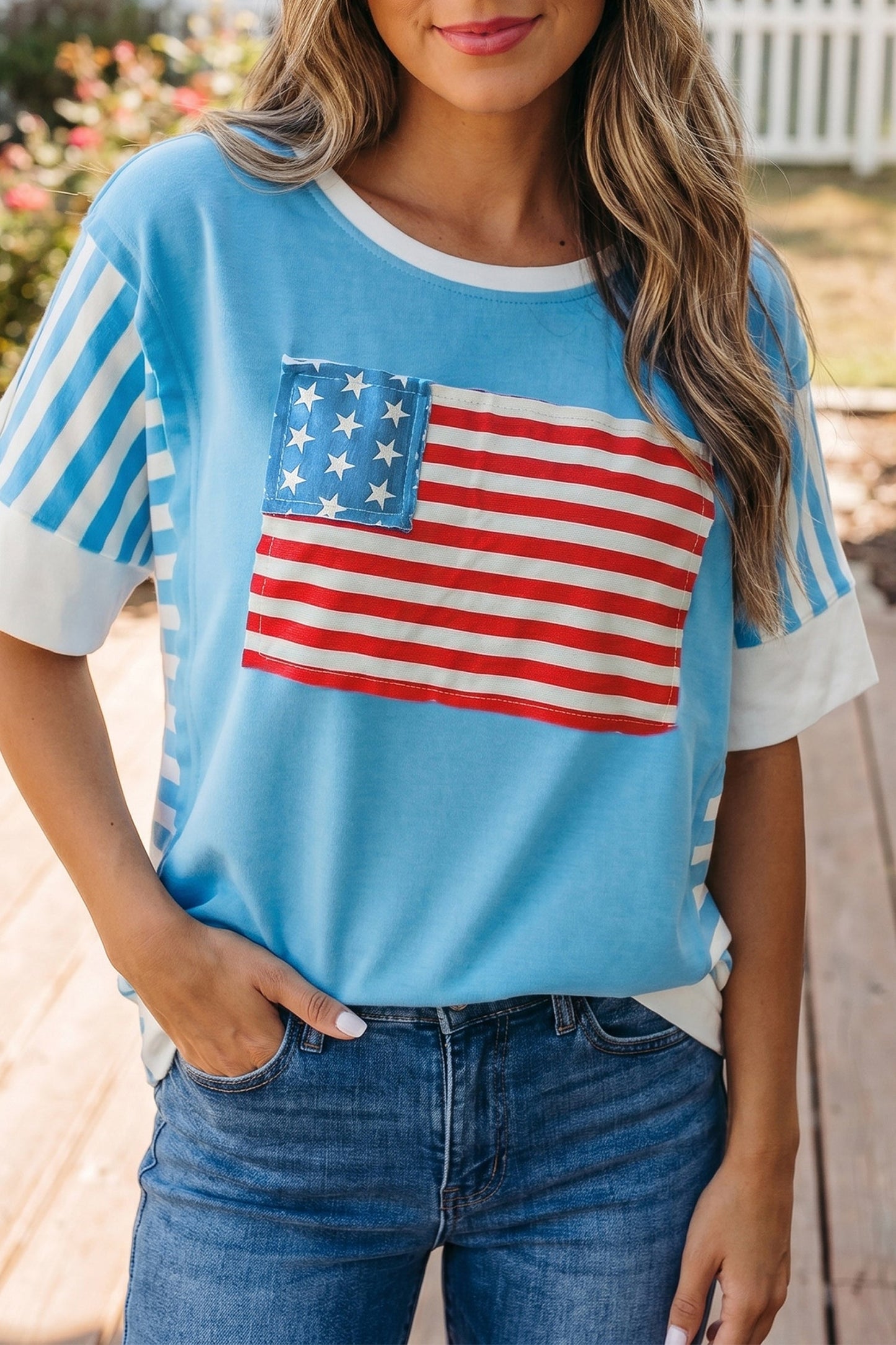 Soft Cotton Blend July 4Th Patriotic Graphic T-Shirt — Breathable Relaxed Everyday Style - Tops & Tees