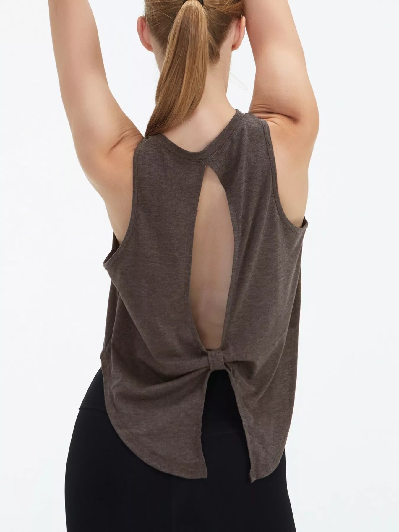 Back Cutout Round Neck Activewear Tank