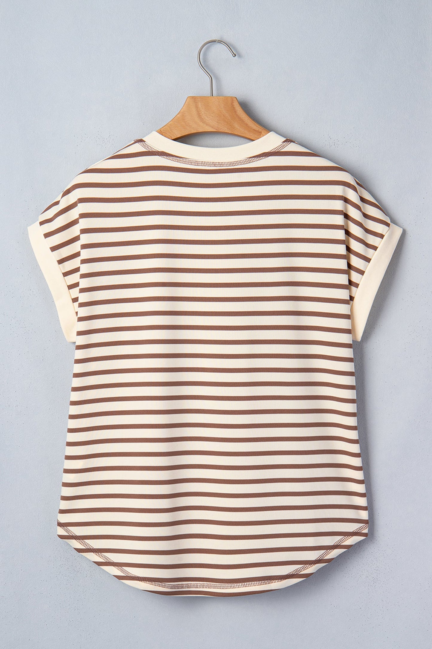 Striped Half Sleeve Round Neck Casual T-Shirt — Classic Comfortable Everyday Style - Tops & Tees