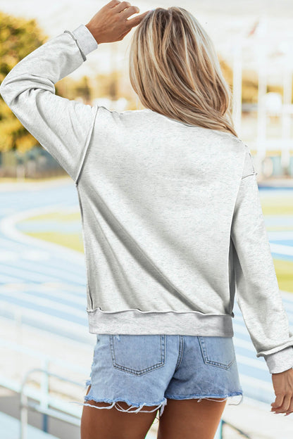 Patchwork Flag Print Reversible Mock Neck Sweatshirt — Cozy Patriotic Everyday Style - Graphic Sweatshirts
