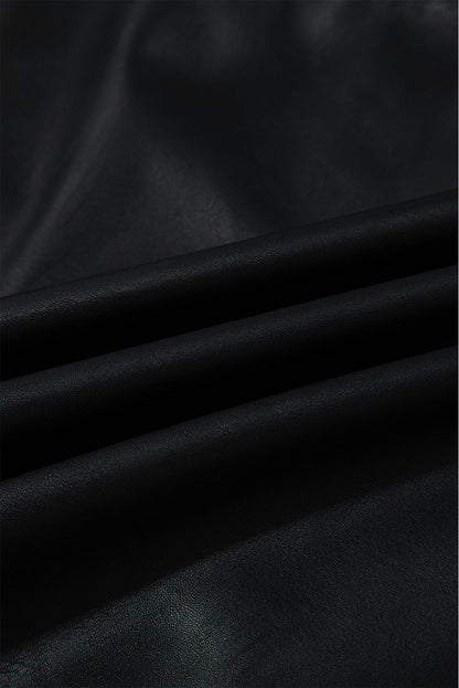 Vegan Leather Sleeveless Mini Dress