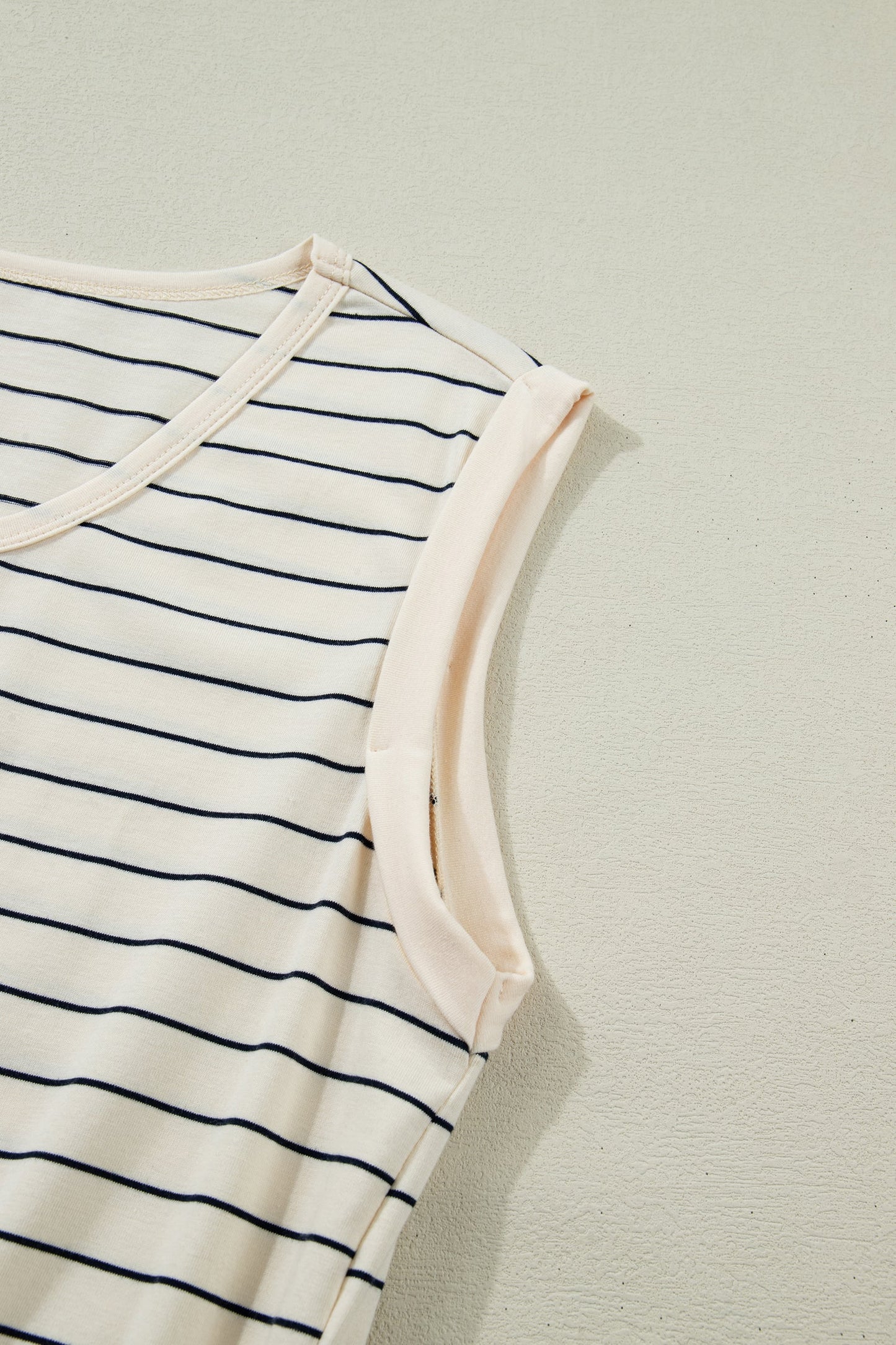 Striped Drawstring Tunic Mini Dress Tank — Versatile Flattering Everyday Style - Mini Dresses