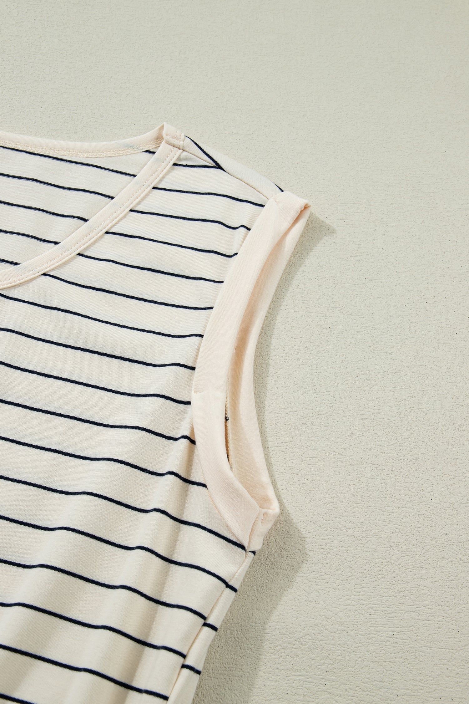 Striped Drawstring Tunic Mini Dress Tank — Versatile Flattering Everyday Style - Mini Dresses