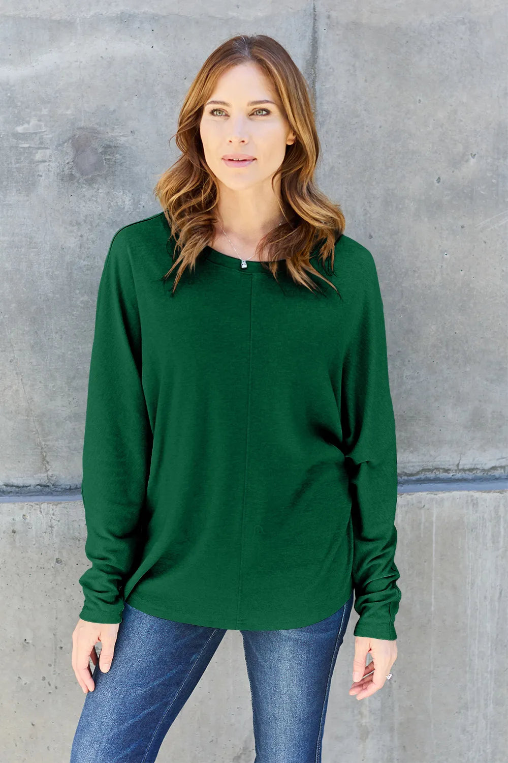 Relaxed Long Sleeve Round Neck Top