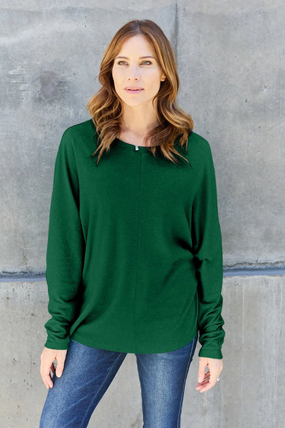 Relaxed Long Sleeve Round Neck Top