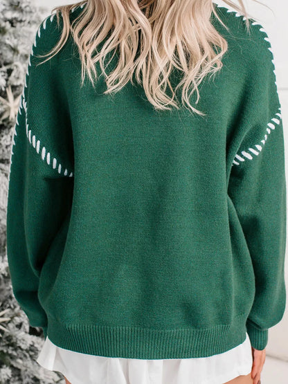 Santa Baby Embroidered Christmas Pullover Sweater