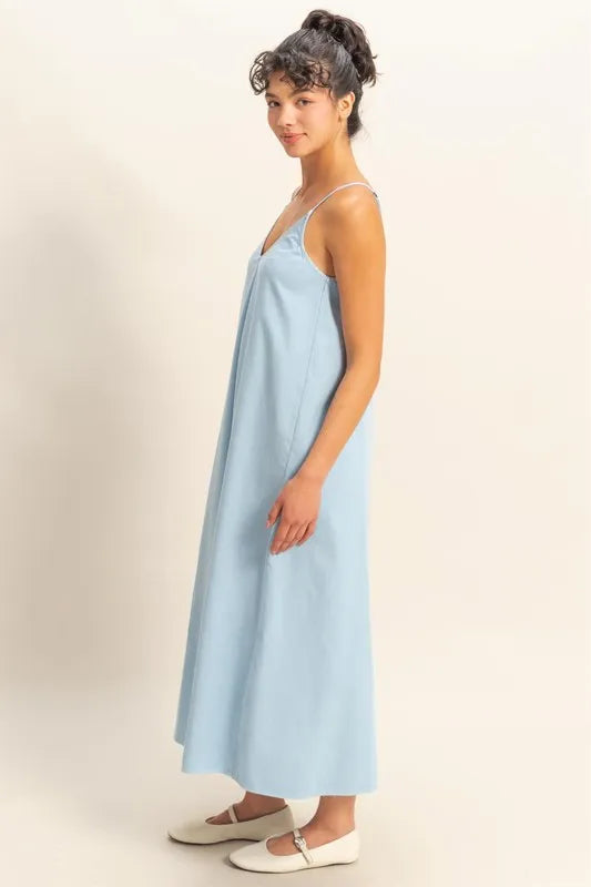 Dyed V-Neck Loose Maxi Dress – outfit idea for women | Ro + Ivy