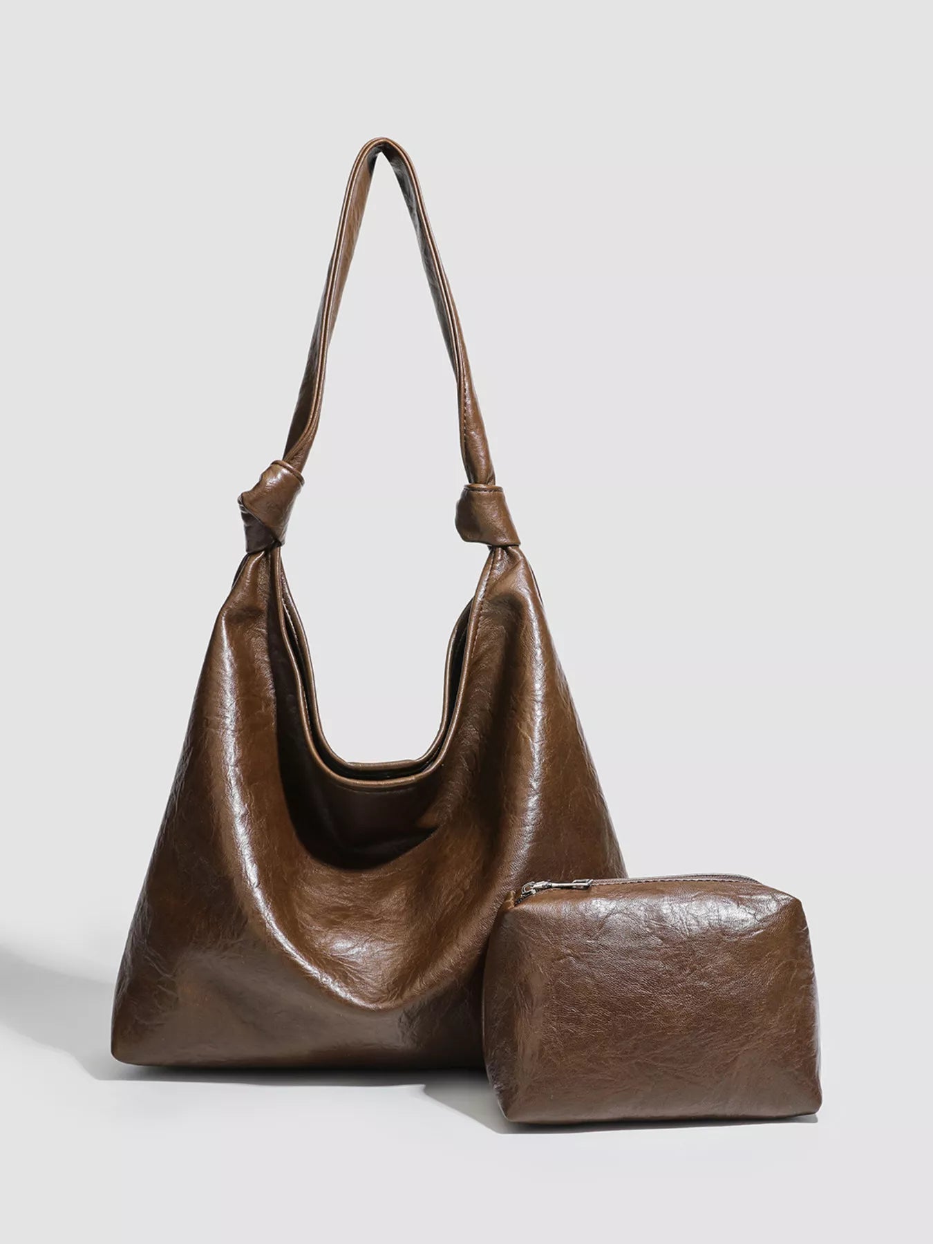 Women's Vintage Style Faux Leather Shoulder Bag - Coffee One Size Shoulder Bags